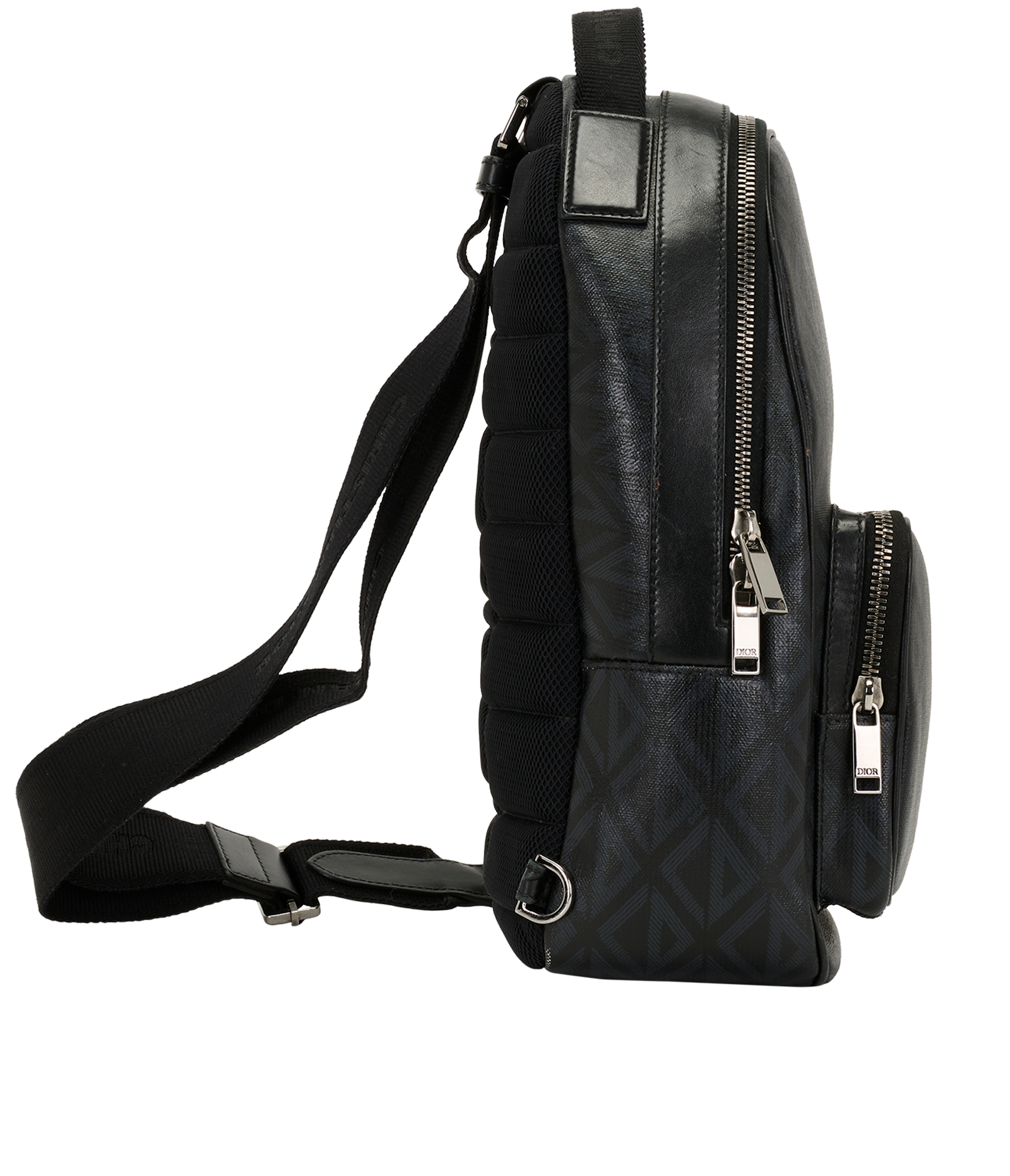 Sling Bag, &pound;750, Handbags, Black, Leather, Side view